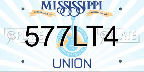 577LT4 Mississippi License Plate