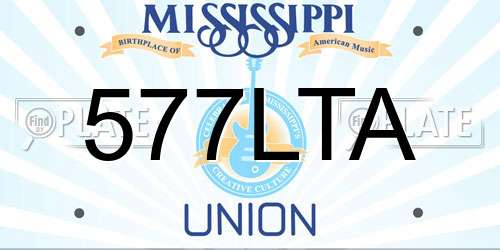 577LTA Mississippi License Plate