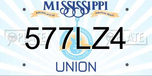 577LZ4 Mississippi License Plate
