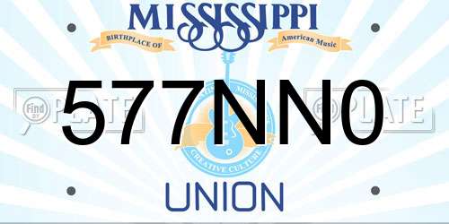 577NN0 Mississippi License Plate