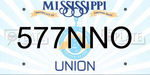 577NNO Mississippi License Plate