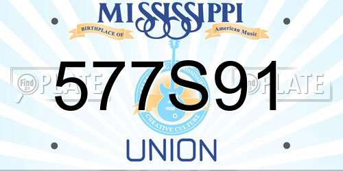 577S91 Mississippi License Plate