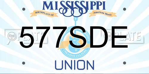 577SDE Mississippi License Plate