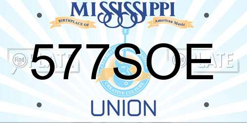 577SOE Mississippi License Plate