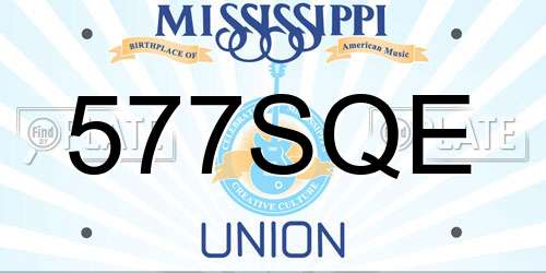 577SQE Mississippi License Plate