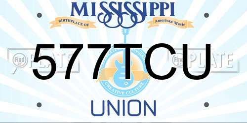 577TCU Mississippi License Plate