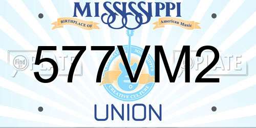577VM2 Mississippi License Plate