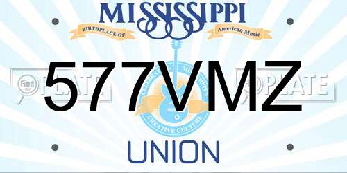 577VMZ Mississippi License Plate