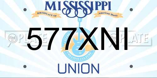 577XNI Mississippi License Plate