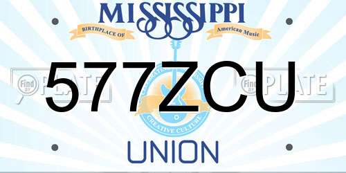 577ZCU Mississippi License Plate