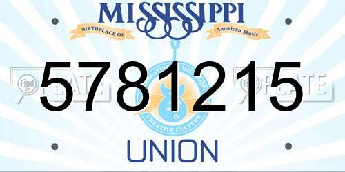 5781215 Mississippi License Plate