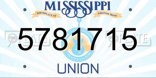 5781715 Mississippi License Plate