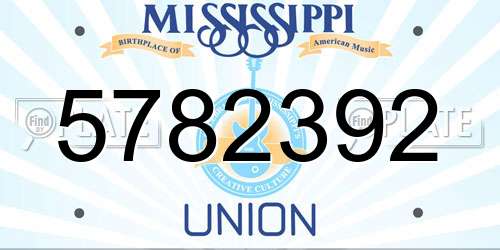 5782392 Mississippi License Plate