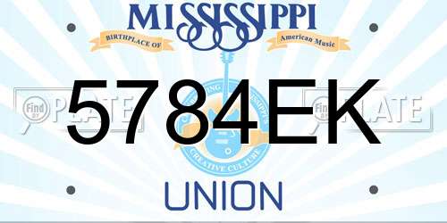 5784EK Mississippi License Plate