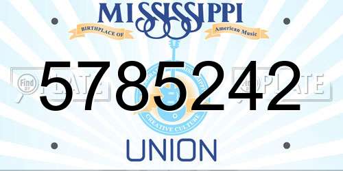 5785242 Mississippi License Plate