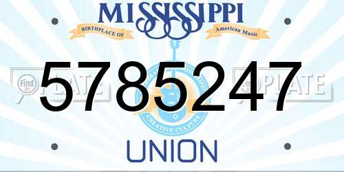 5785247 Mississippi License Plate