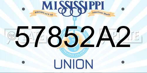 57852A2 Mississippi License Plate