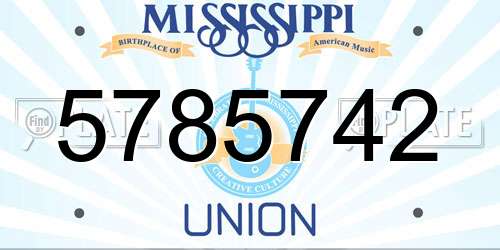 5785742 Mississippi License Plate
