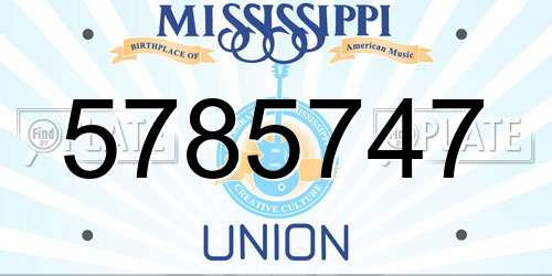 5785747 Mississippi License Plate