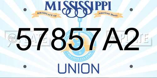 57857A2 Mississippi License Plate