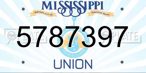 5787397 Mississippi License Plate