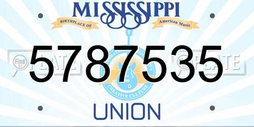 5787535 Mississippi License Plate