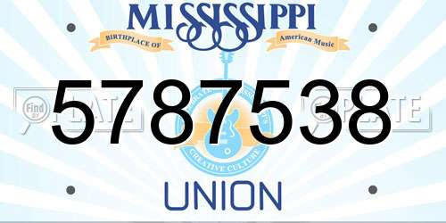 5787538 Mississippi License Plate