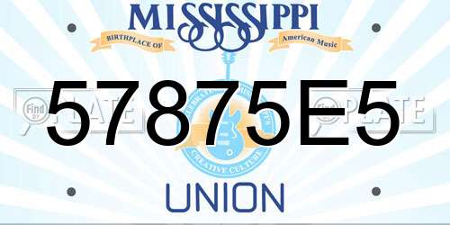 57875E5 Mississippi License Plate