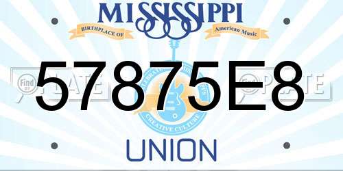 57875E8 Mississippi License Plate