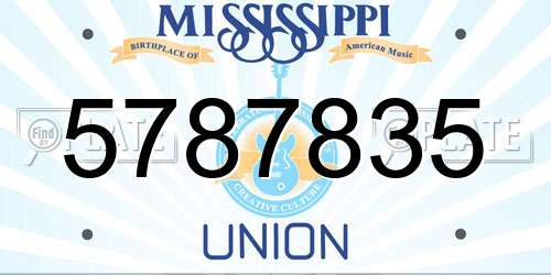 5787835 Mississippi License Plate