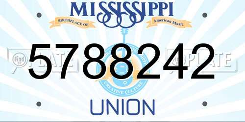 5788242 Mississippi License Plate