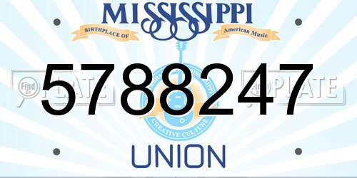 5788247 Mississippi License Plate