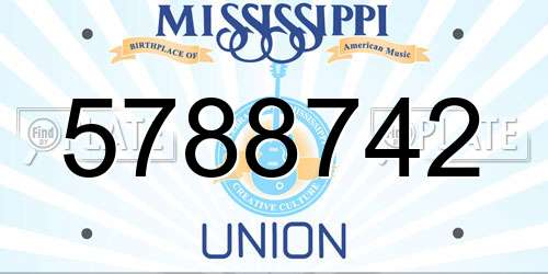 5788742 Mississippi License Plate
