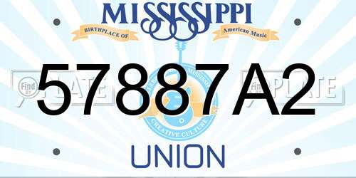 57887A2 Mississippi License Plate