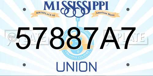 57887A7 Mississippi License Plate
