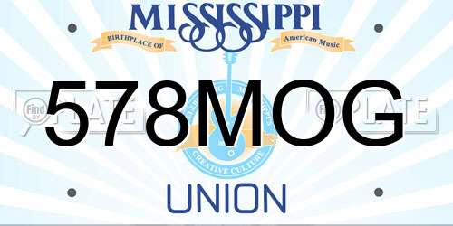 578MOG Mississippi License Plate