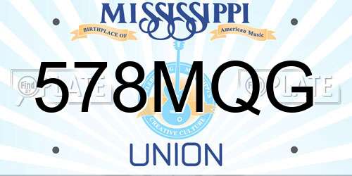 578MQG Mississippi License Plate