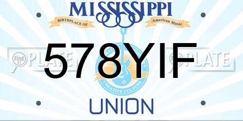 578YIF Mississippi License Plate
