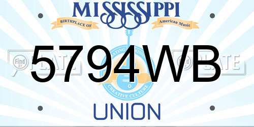 5794WB Mississippi License Plate