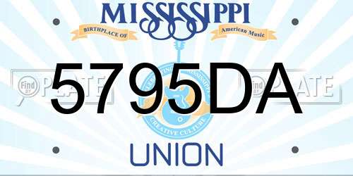 5795DA Mississippi License Plate