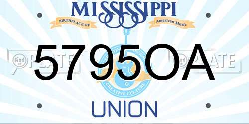 5795OA Mississippi License Plate