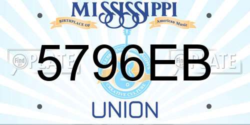 5796EB Mississippi License Plate