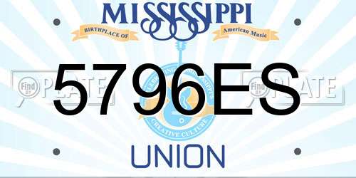 5796ES Mississippi License Plate