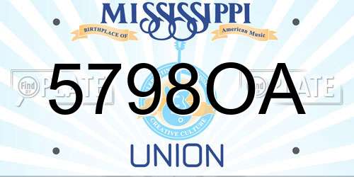 5798OA Mississippi License Plate