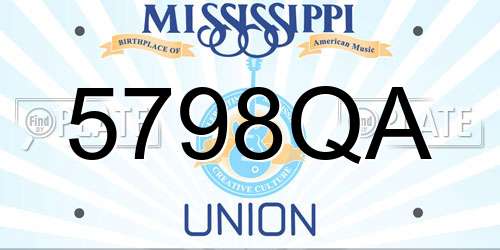 5798QA Mississippi License Plate