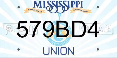 579BD4 Mississippi License Plate