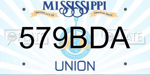 579BDA Mississippi License Plate