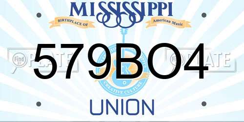 579BO4 Mississippi License Plate