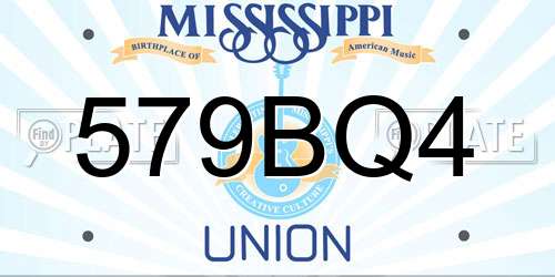 579BQ4 Mississippi License Plate