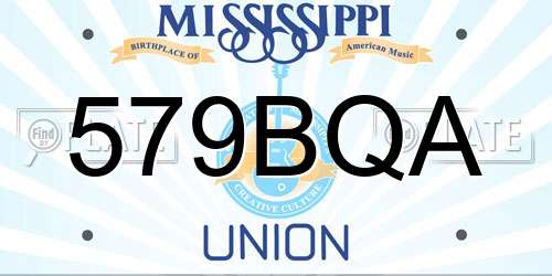 579BQA Mississippi License Plate
